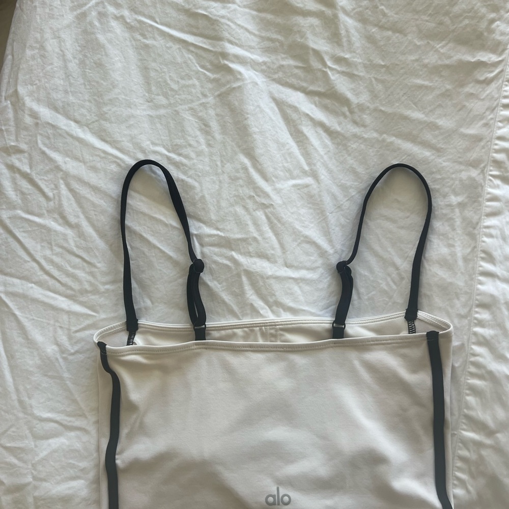 Alo Airbrush Streamlined Bra Tank Ivory/Black SOLD OUT EVERYWHERE - Picture 4 of 4